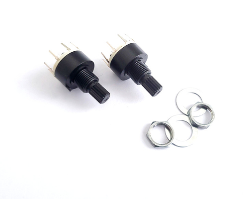 Plastik 16mm 8 Posisi Rotary Switch Kulkas Pemanas Kutub Tunggal 0.3A