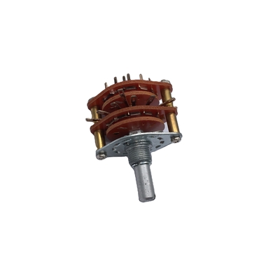 Dua Lapisan 500V Multi Pole Rotary Switch Rohs 4 Pole 6 Posisi Rotary