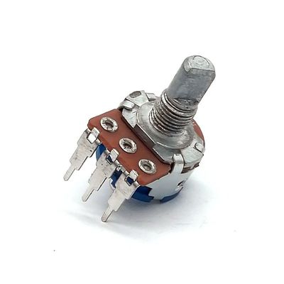 kualitas  150V AC 500k Potentiometer With Switch 15mm 3 Position Mixer Console pabrik