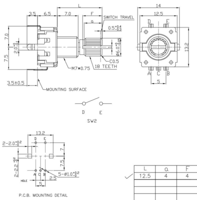 Encoder Rotary Poros Logam 12mm Dengan Audio Speaker Ulir Sekrup
