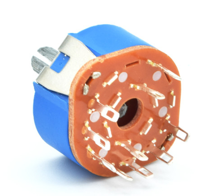 Saklar Rotary Band Diameter 25mm Dengan Penutup Debu Biru Digunakan Untuk Alat Listrik Dan Transduser