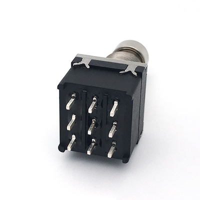 9 Pin 3pdt Stomp Switch 500V Untuk Gitar Listrik