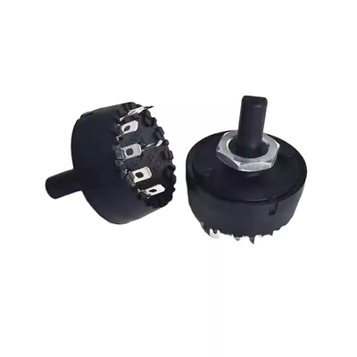Juicer Saklar Putar Berkelanjutan 29mm 6A 1 Kutub Kipas Saklar Putar 12 Arah