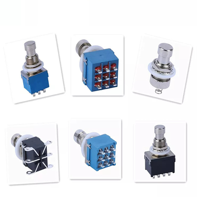 0.8mm Biasanya Tertutup Sesaat Footswitch 4PDT 12 Pin Toggle