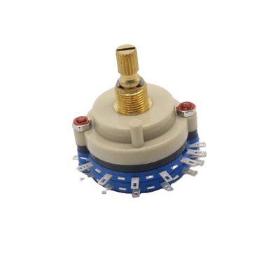 Saklar Rotary Berkelanjutan 500V Presisi Tinggi 100ohm Multi Pole Rotary Switch