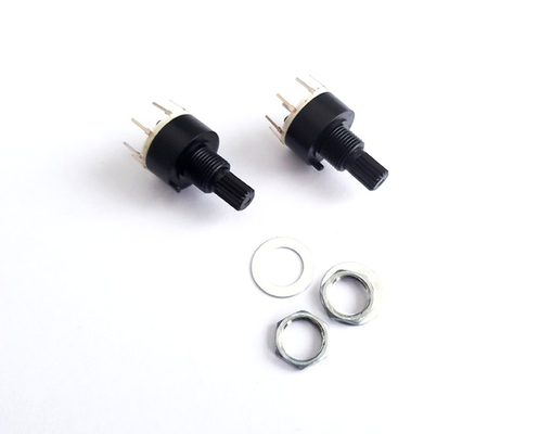 Plastik 16mm 8 Posisi Rotary Switch Kulkas Pemanas Kutub Tunggal 0.3A