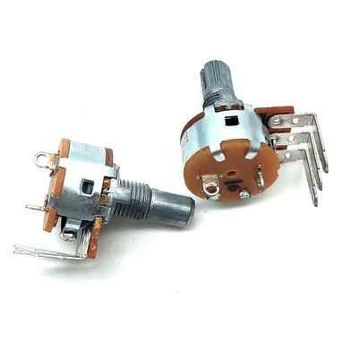 Potensiometer Penguat 0.2W Logam Dengan Saklar 16mm Untuk Kotak Suara