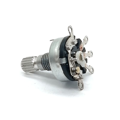 0.08W 12 Posisi Saklar Putar Potensiometer 50ohm Pot Saklar Putar Tiang Tunggal